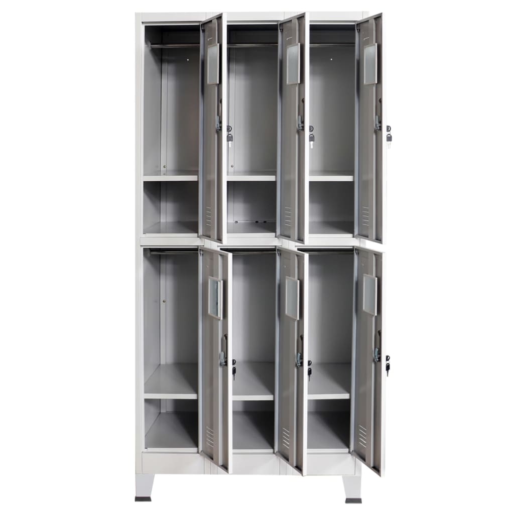 Locker Cabinet With Compartments Steel Gray Grey 20155