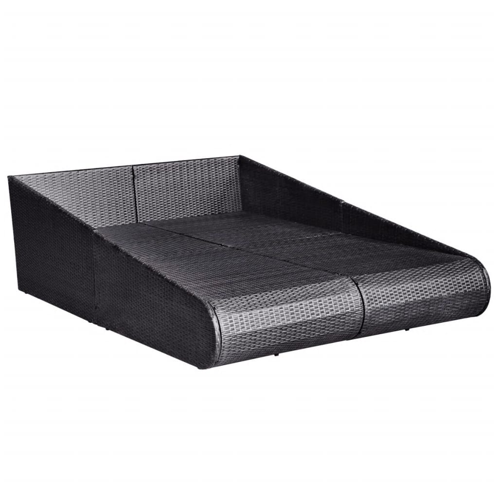 Patio Bed Poly Rattan Brown 42666