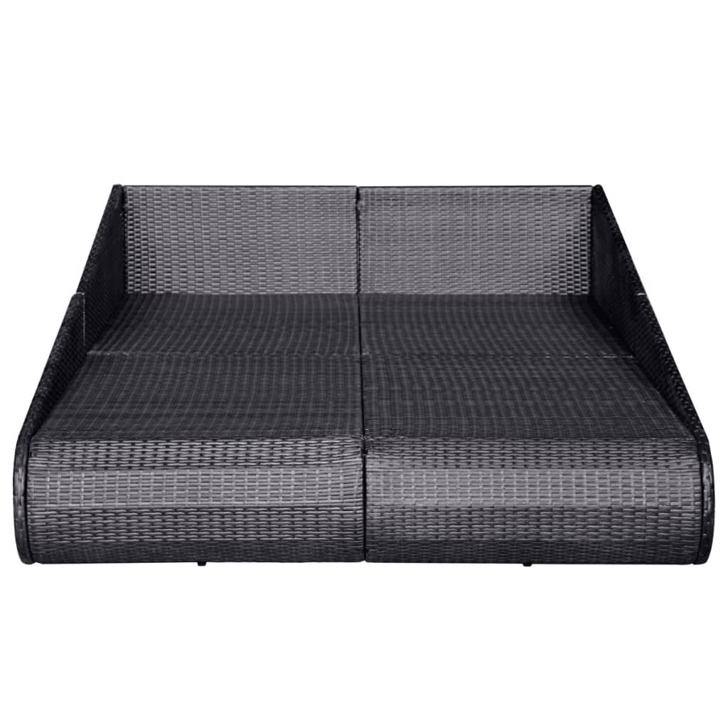 Patio Bed Poly Rattan Brown 42666