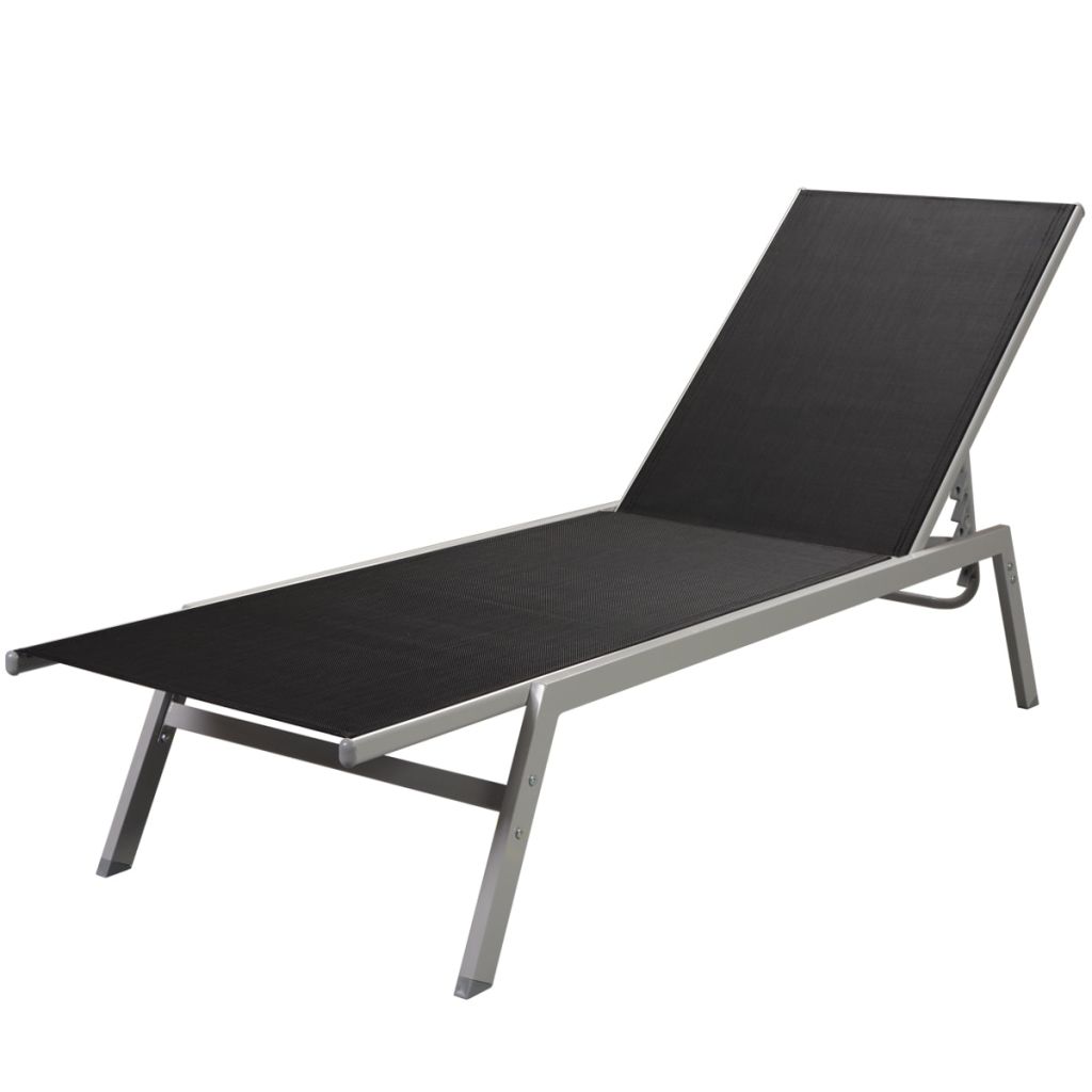 Folding Sun Loungers With Table Poly Rattan Black 42860