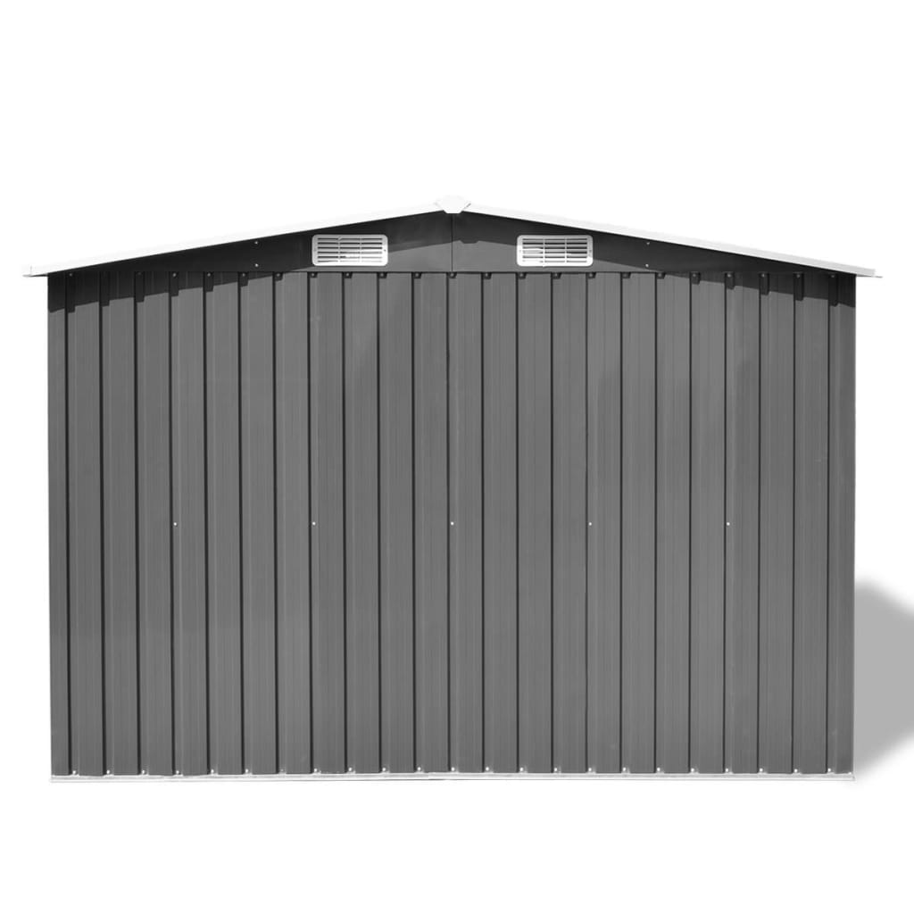 Garden Storage Shed Gray Metal Grey 42907