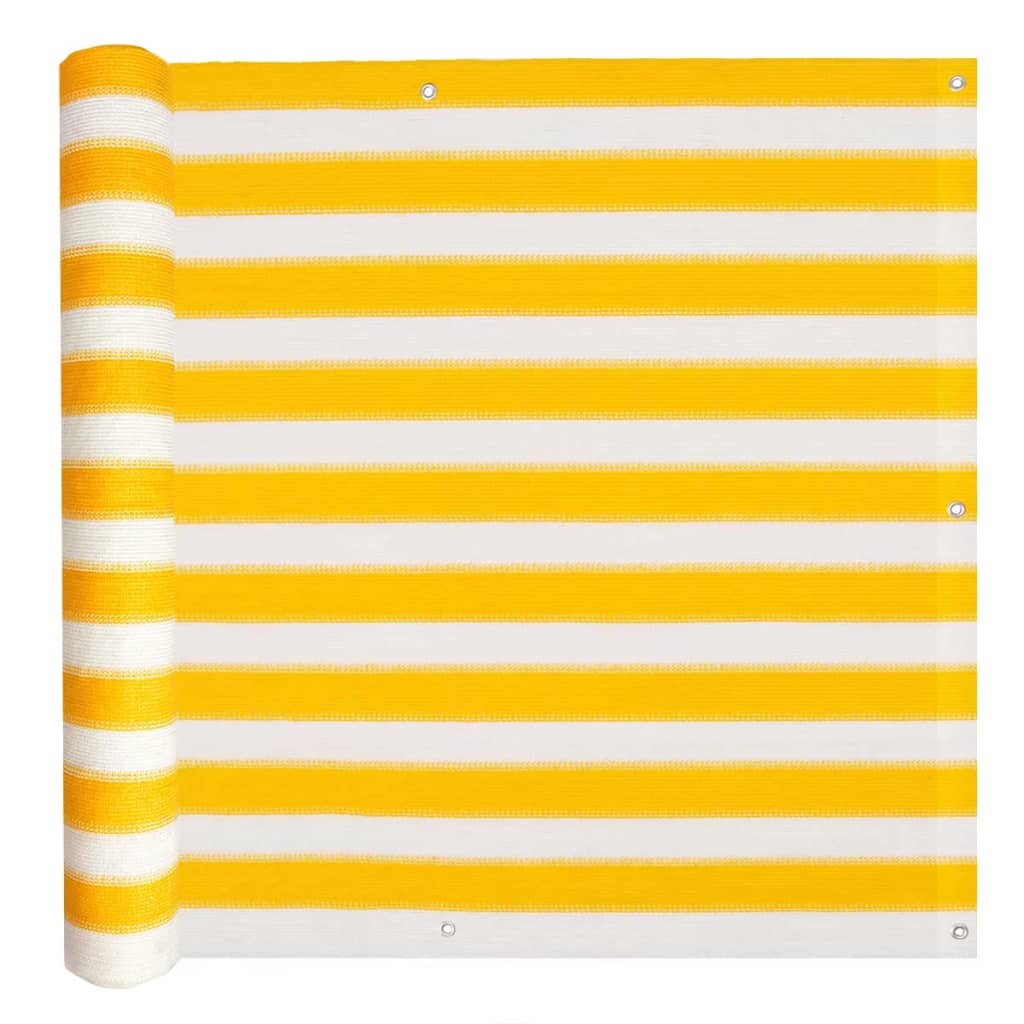 Balcony Screen Hdpe Yellow And White Multicolour 43024