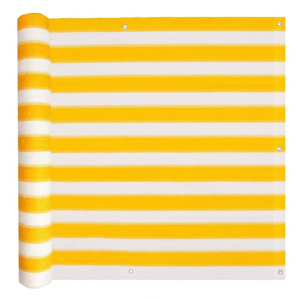 Balcony Screen Hdpe Yellow And White Multicolour 43024