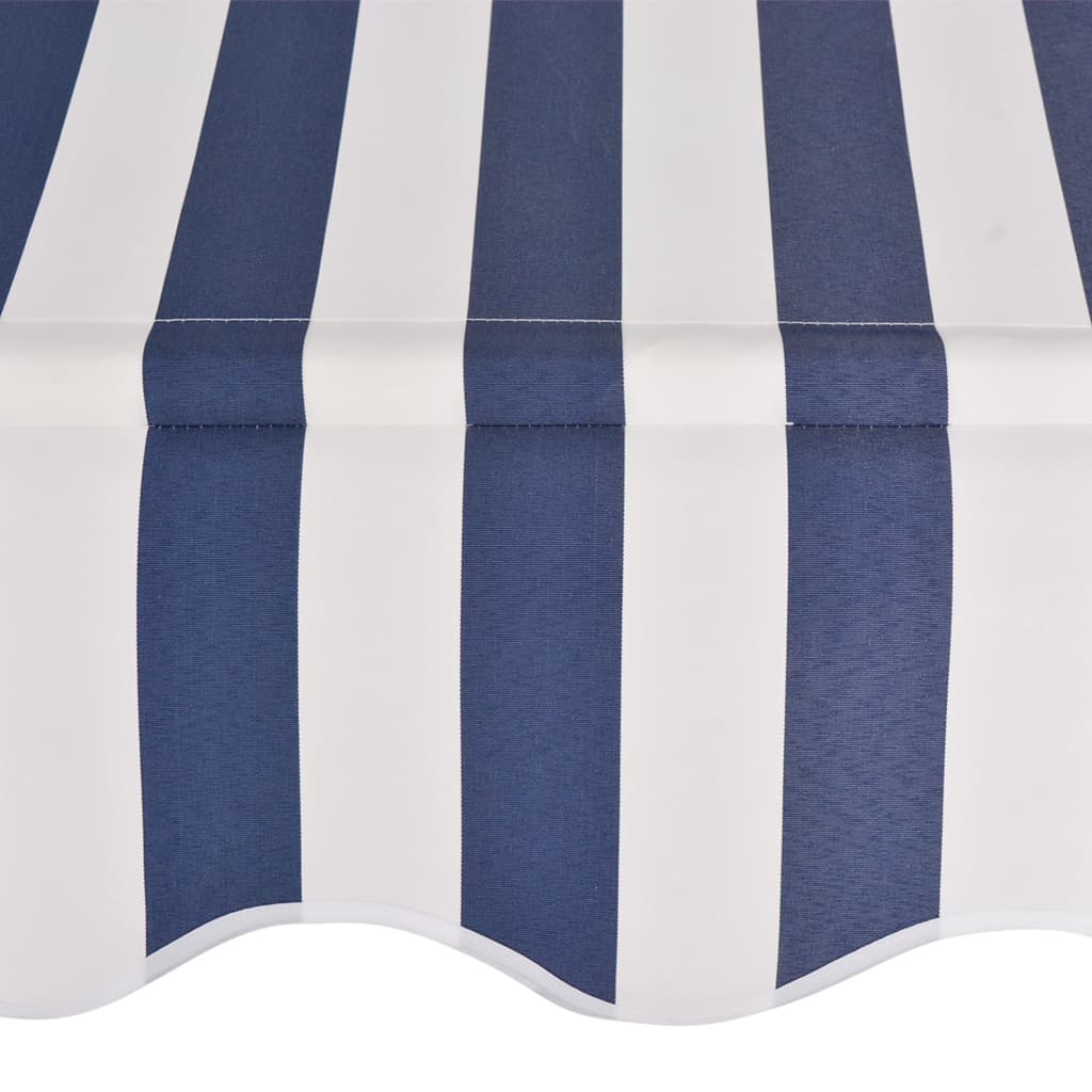 Manual Retractable Awning And White Stripes Blue 43220