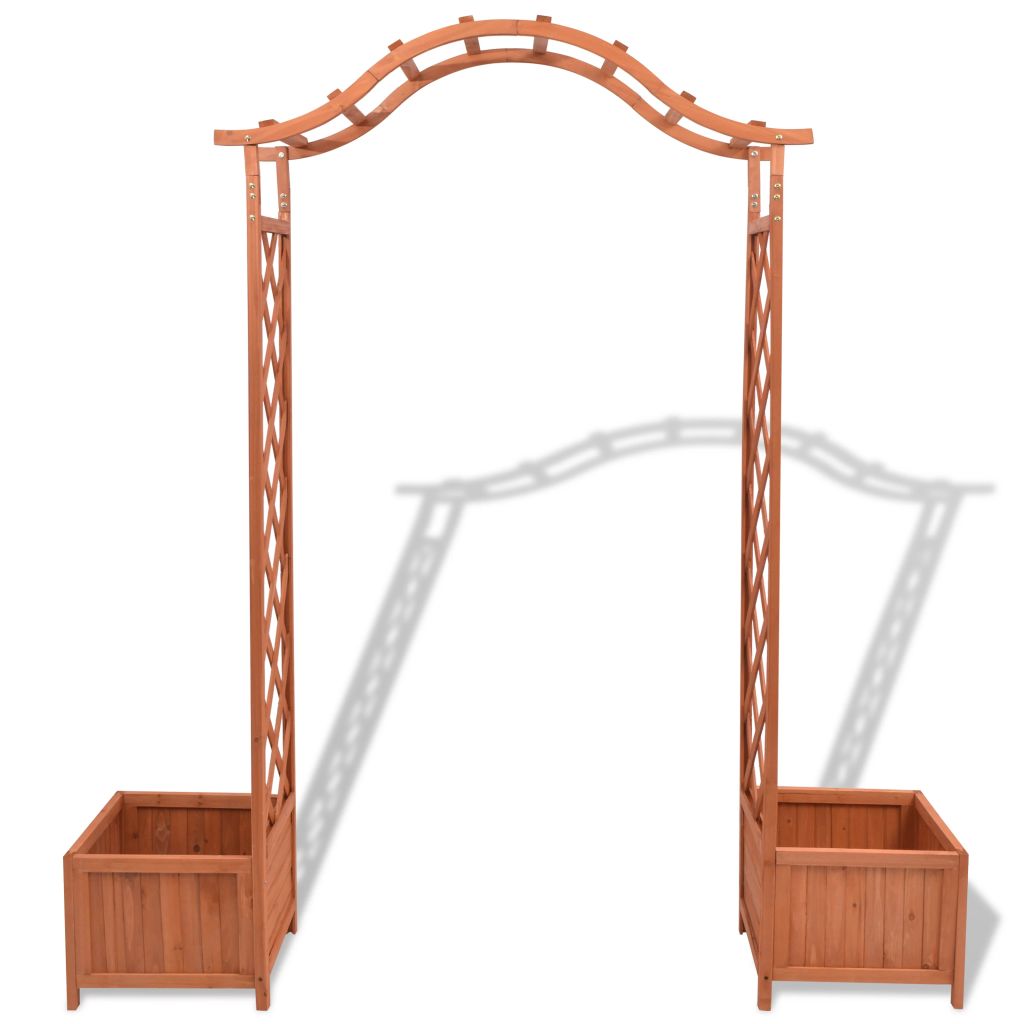 Trellis Rose Arch With Planters Brown 43371