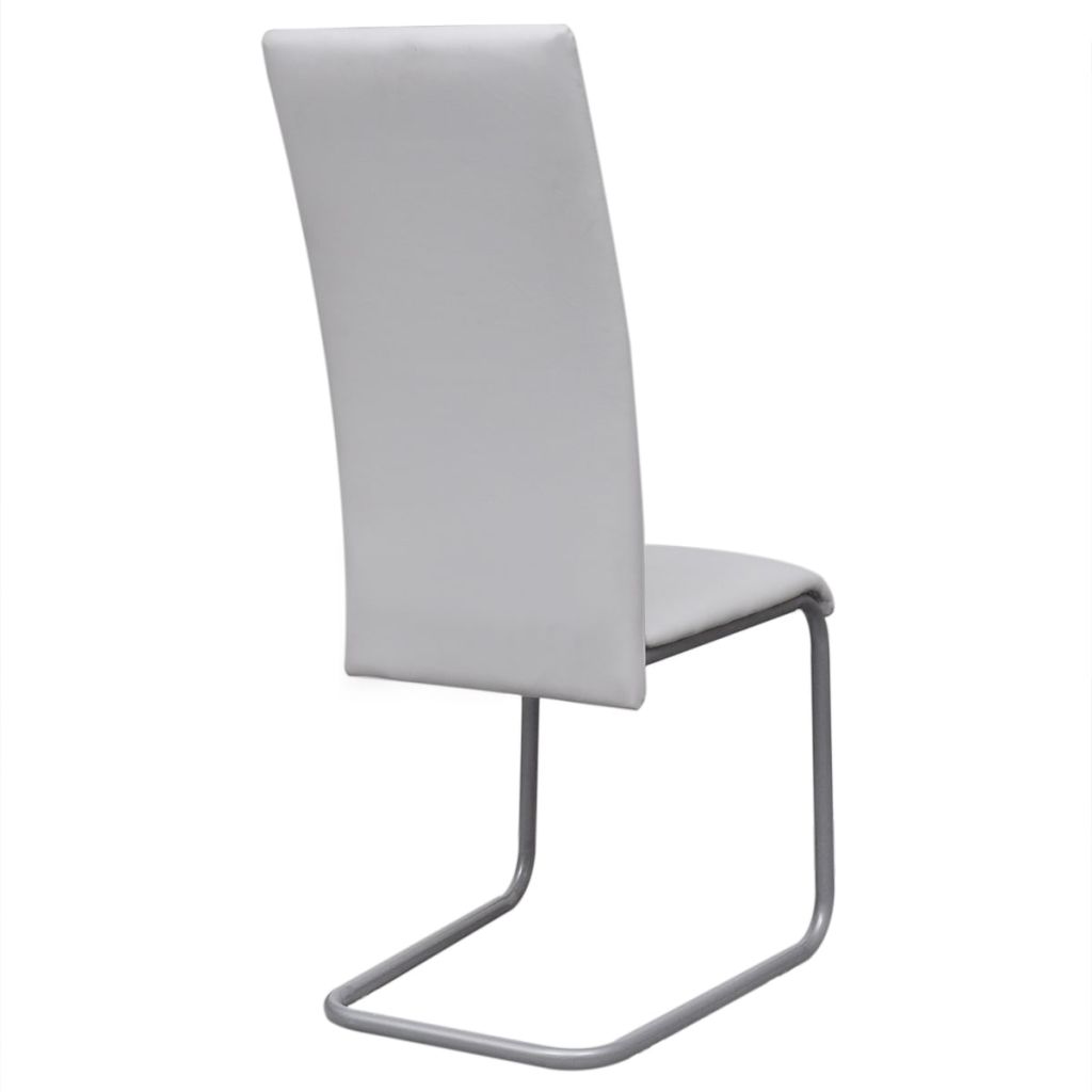 Cantilever Dining Chairs Faux Leather White 243262