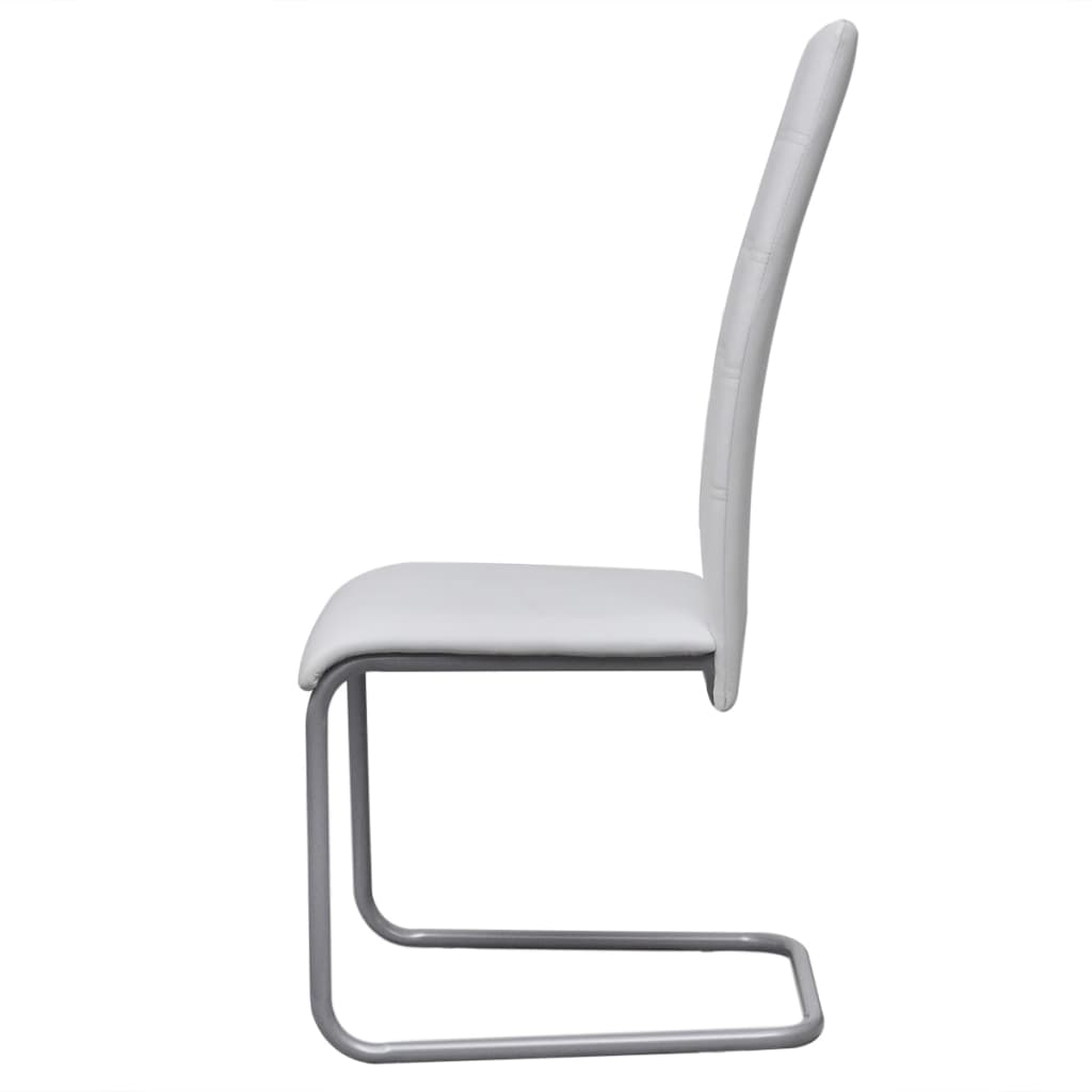 Cantilever Dining Chairs Faux Leather White 243262