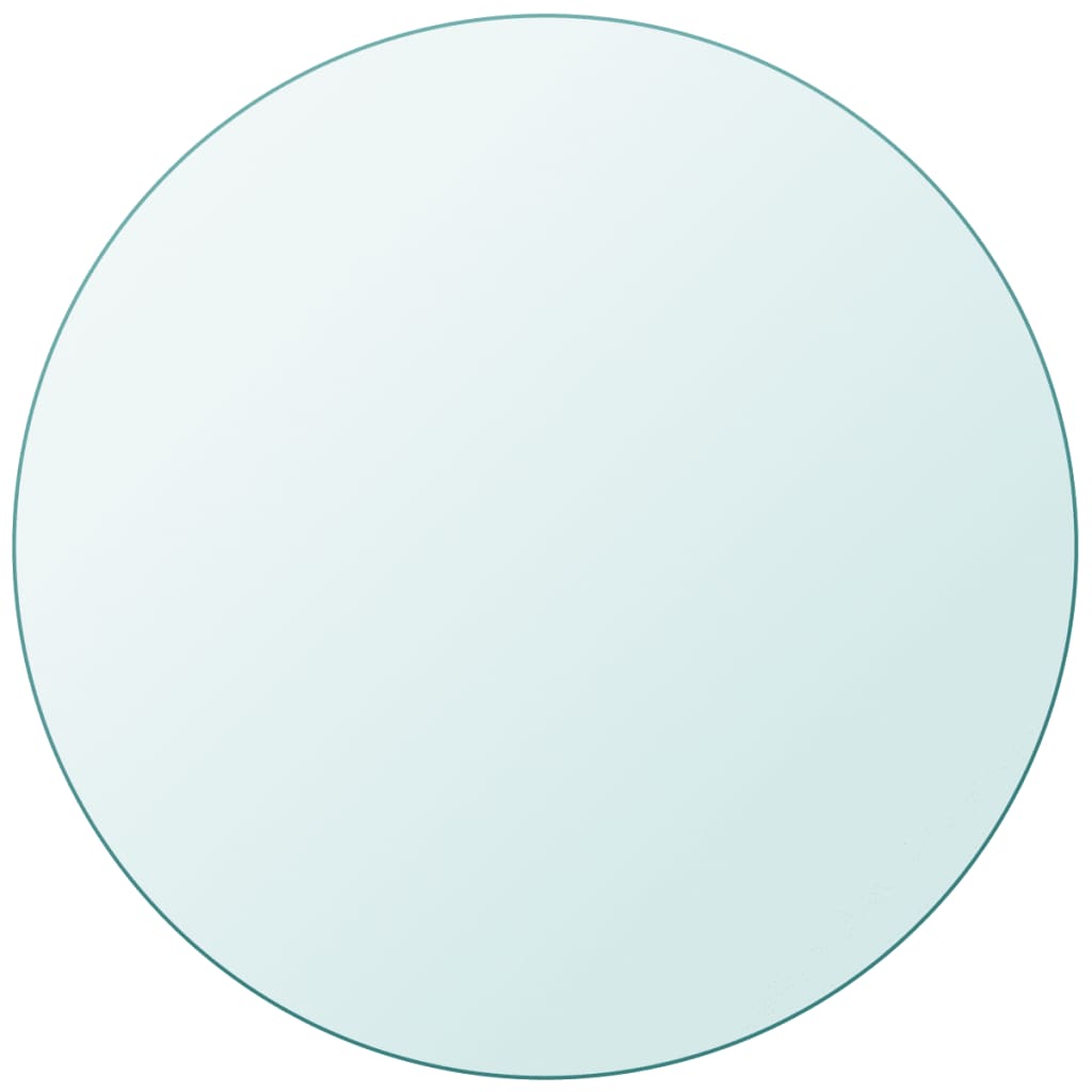Table Top Tempered Glass Round Transparent 243624