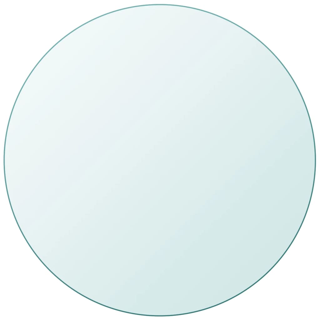 Table Top Tempered Glass Round Transparent 243624