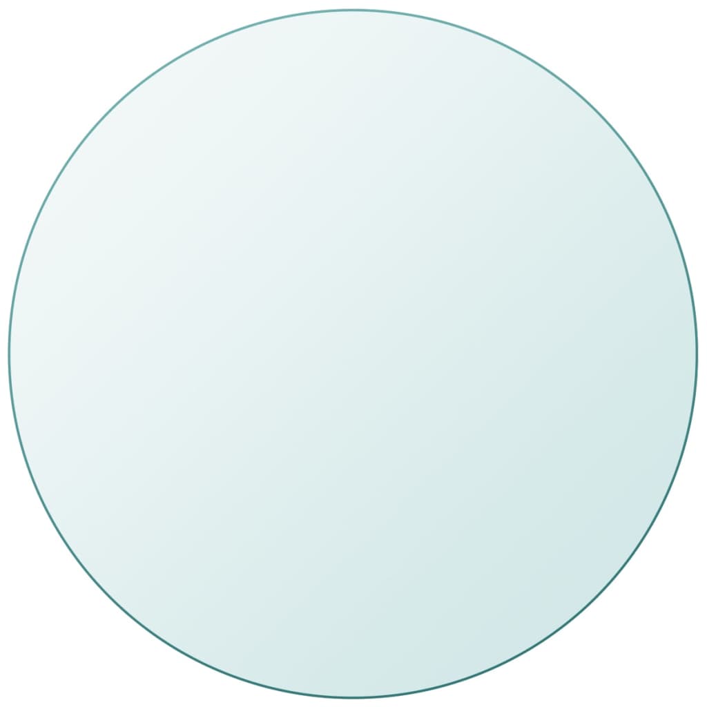 Table Top Tempered Glass Round Transparent 243630