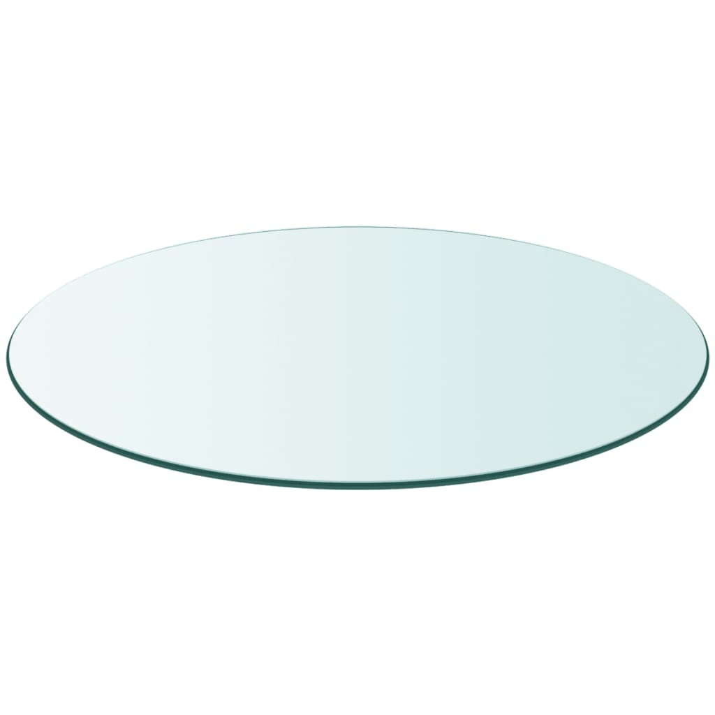 Table Top Tempered Glass Round Transparent 243630