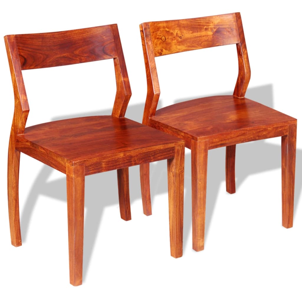 Dining Chairs Solid Acacia Wood Sheesham Brown 243956