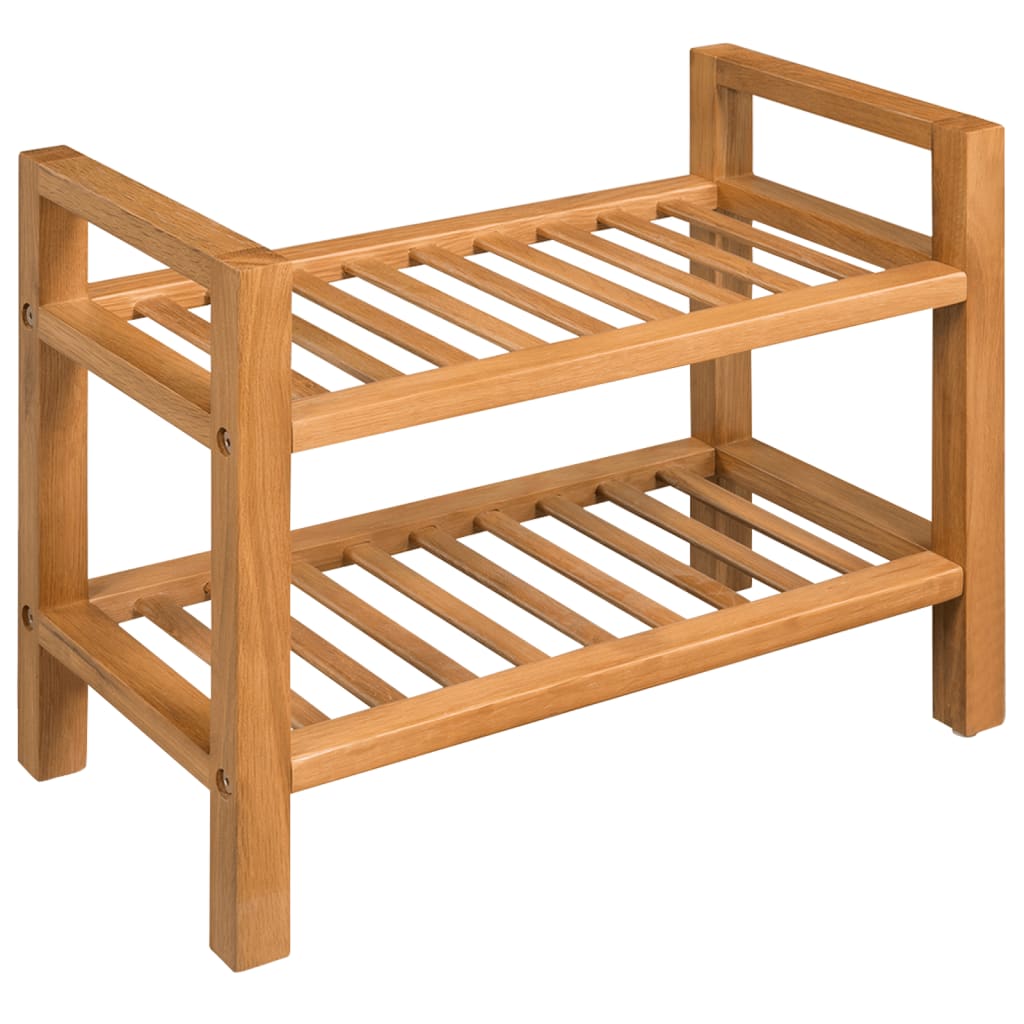 Shoe Rack With Shelves Solid Oak Wood Brown 244208