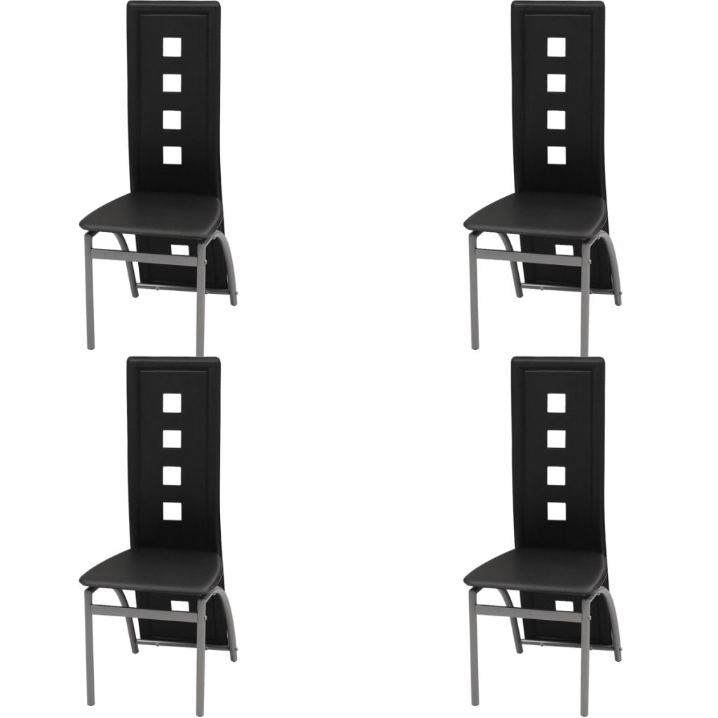 Dining Chairs Faux Leather Black 244292