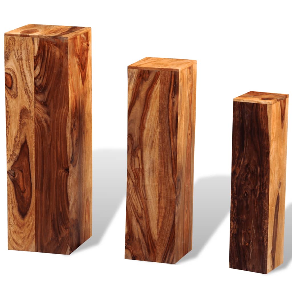 Plant Stands Solid Sheesham Wood Brown 244357