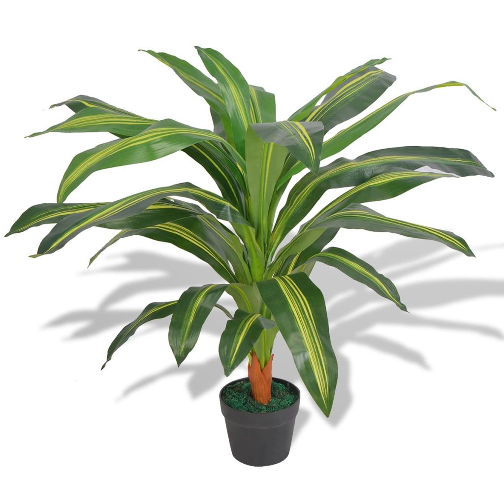 Artificial Dracaena Plant With Pot Green 244450