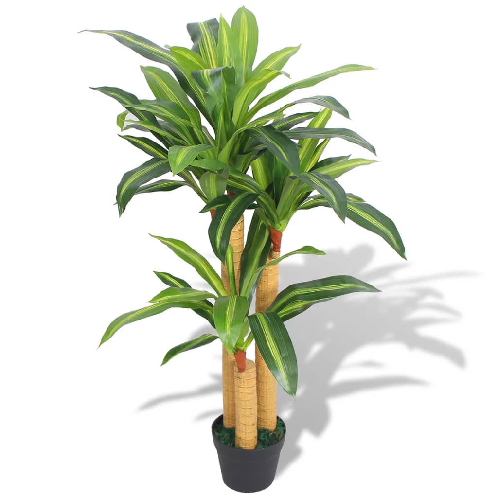 Artificial Dracaena Plant With Pot Green 244450