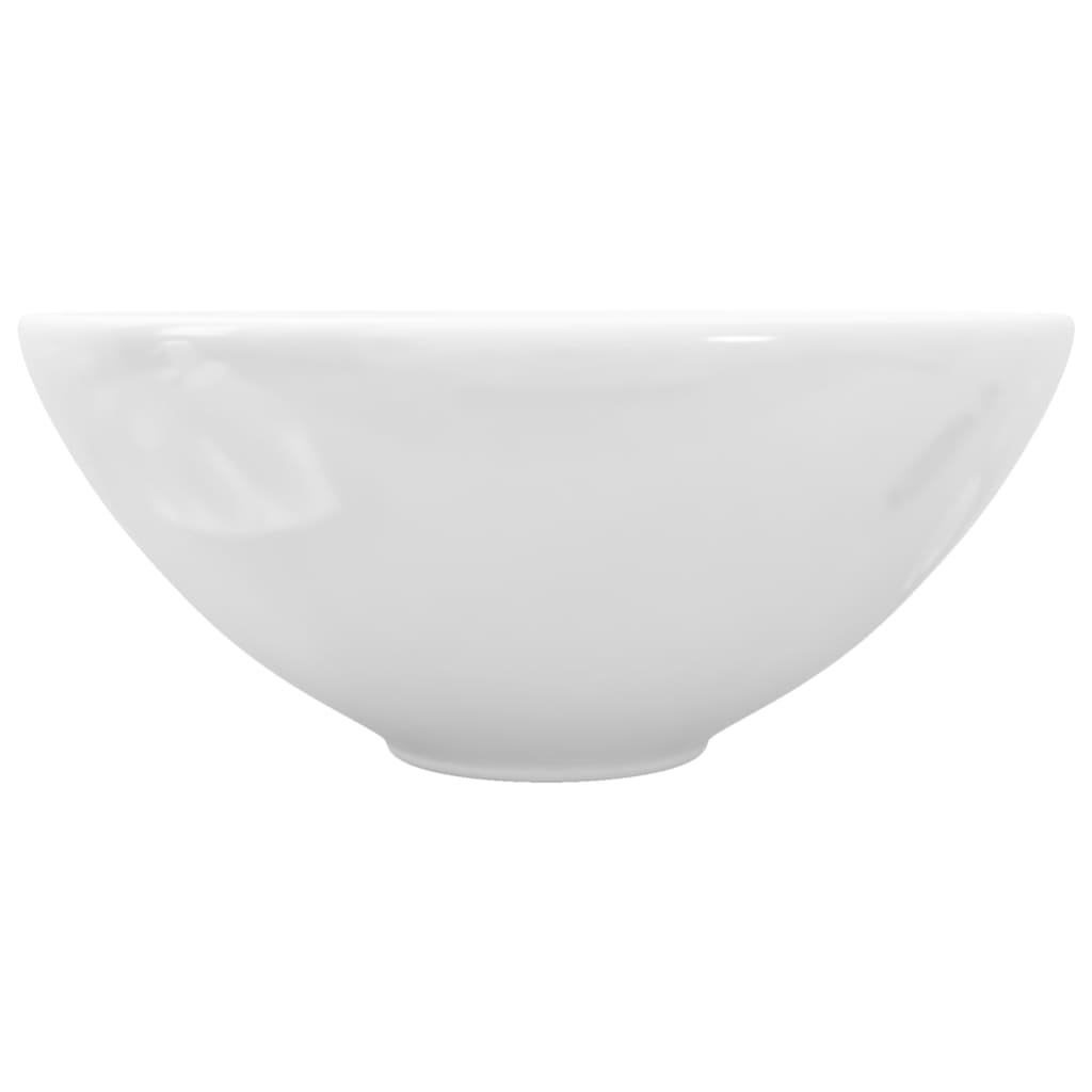 Ceramic Bathroom Sink Basin With Faucet Hole White 142640