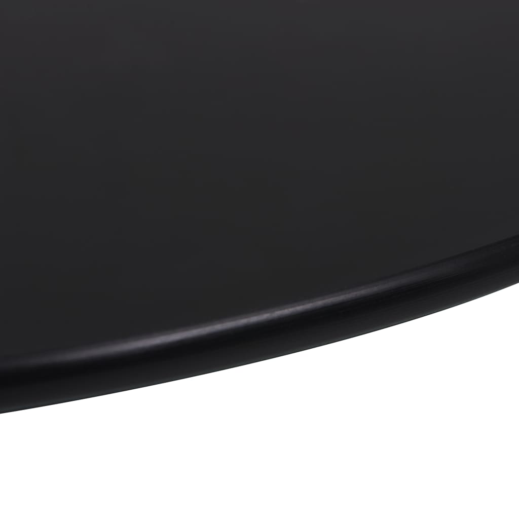 Table Top Tempered Glass Round Black 244612