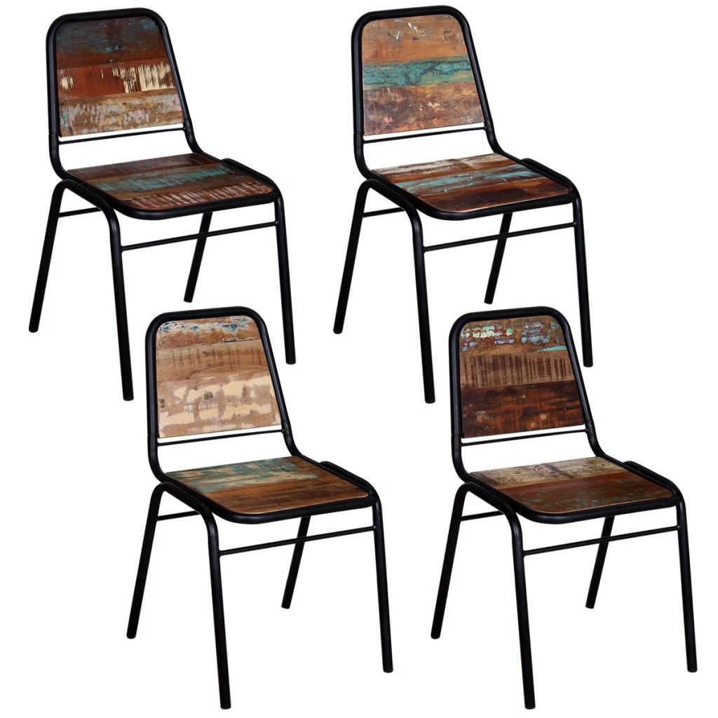 Dining Chairs Solid Reclaimed Wood Brown 274706