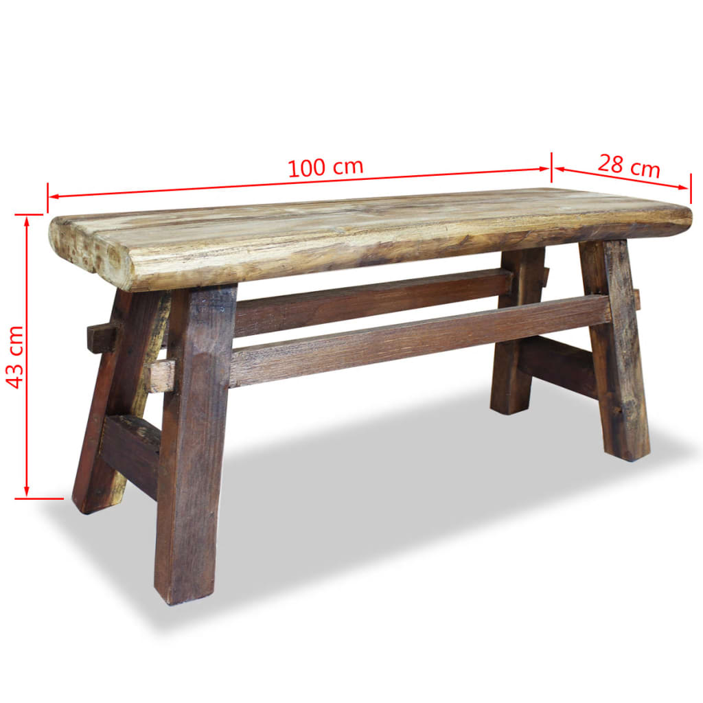 Bench Solid Reclaimed Wood Brown 244497