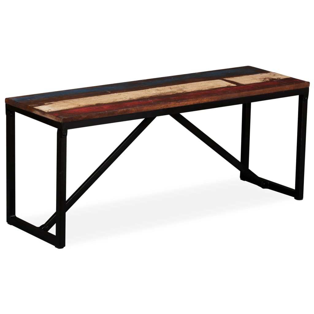 Bench Solid Reclaimed Wood Multicolour 244901