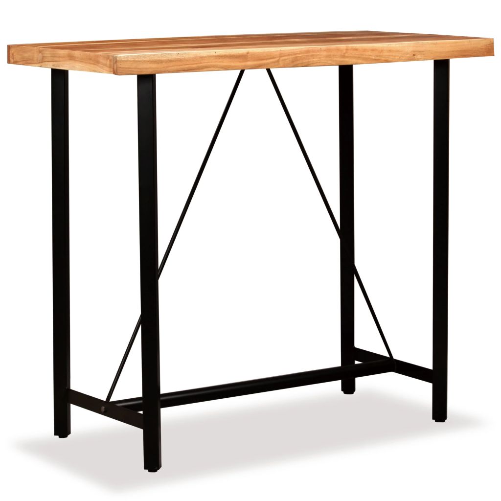 Bar Table Solid Acacia Wood Brown 245435