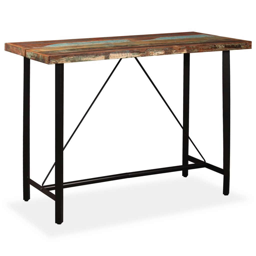 Bar Table Solid Reclaimed Wood Brown 245440