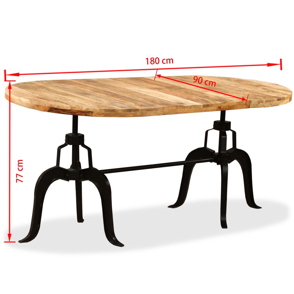 Dining Table Solid Sheesham Wood And Steel Brown 244797