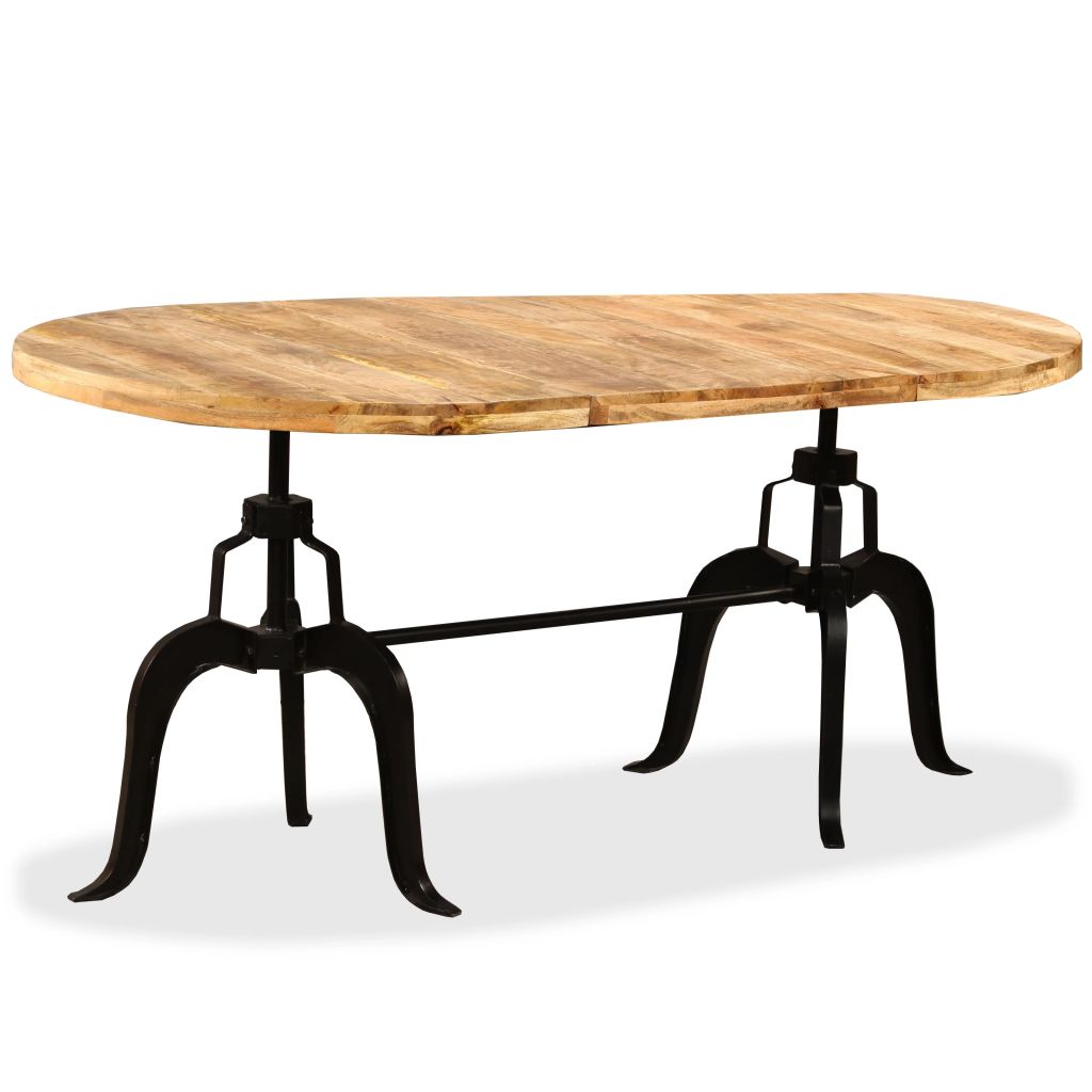 Dining Table Solid Sheesham Wood And Steel Brown 244797