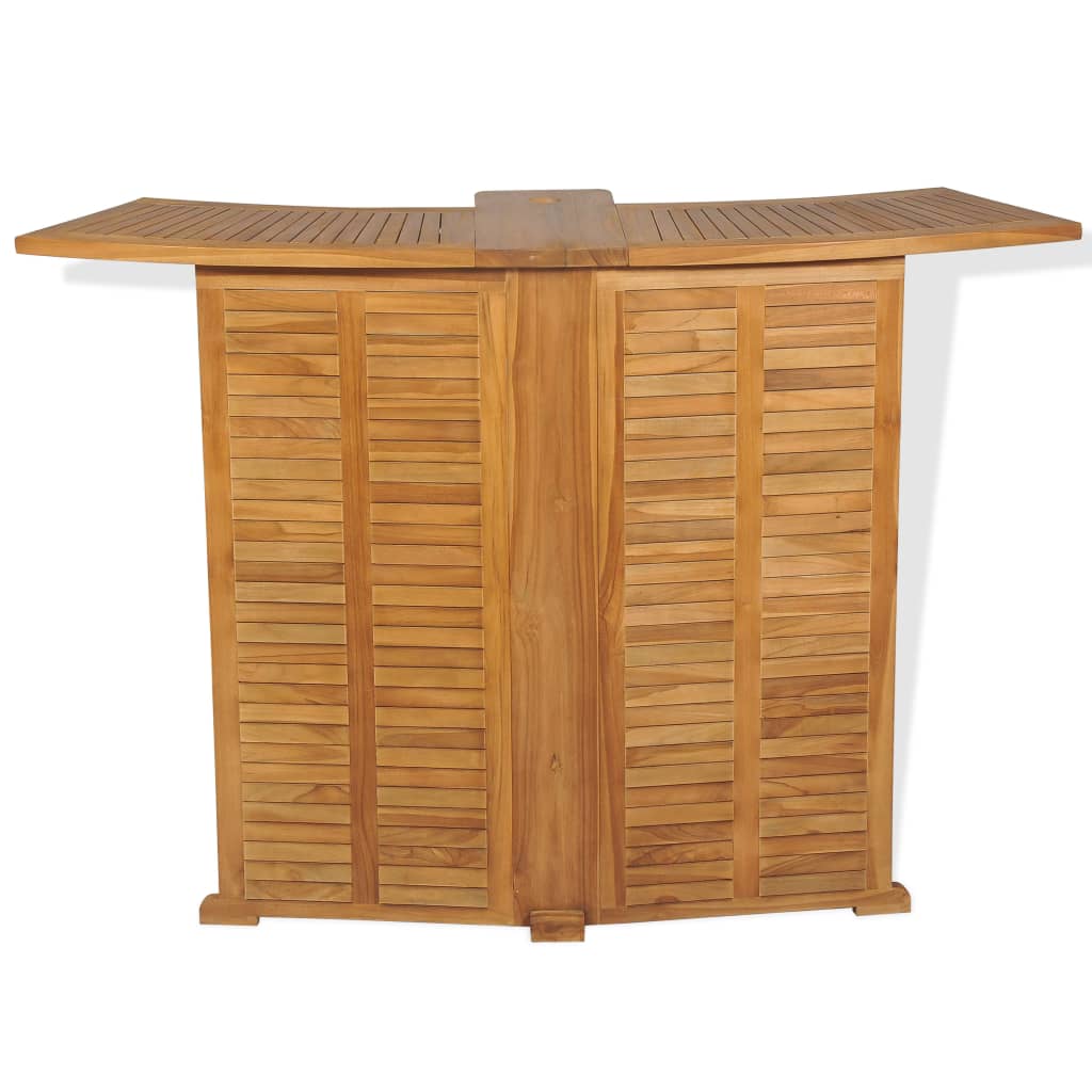 Folding Bar Table Solid Teak Wood Brown 43804