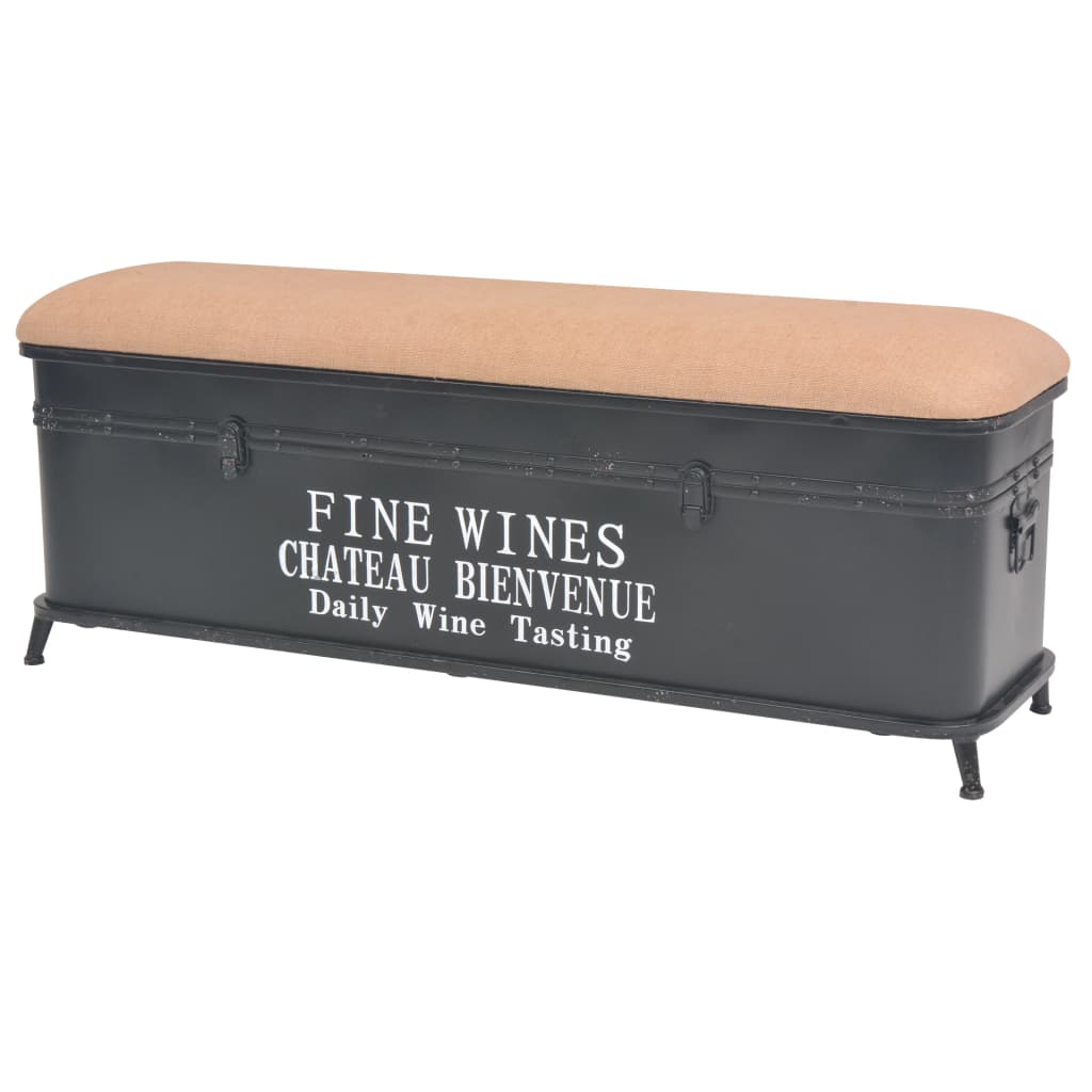 Storage Bench With Cushion Black 245459