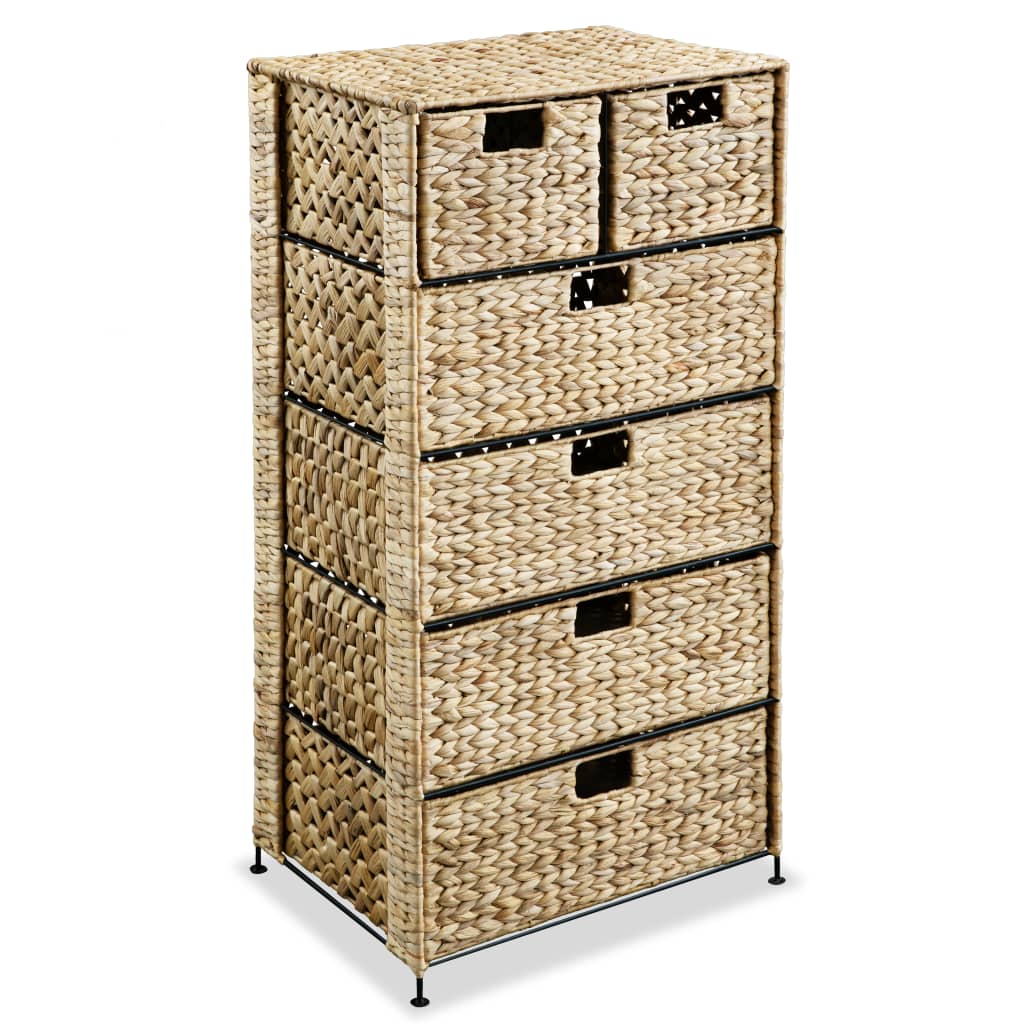 Storage Unit With Baskets Water Hyacinth Brown 245492