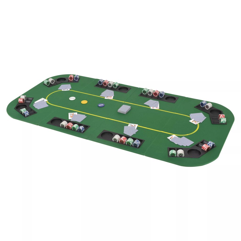 Player Folding Poker Tabletop Fold Rectangular Green 80208