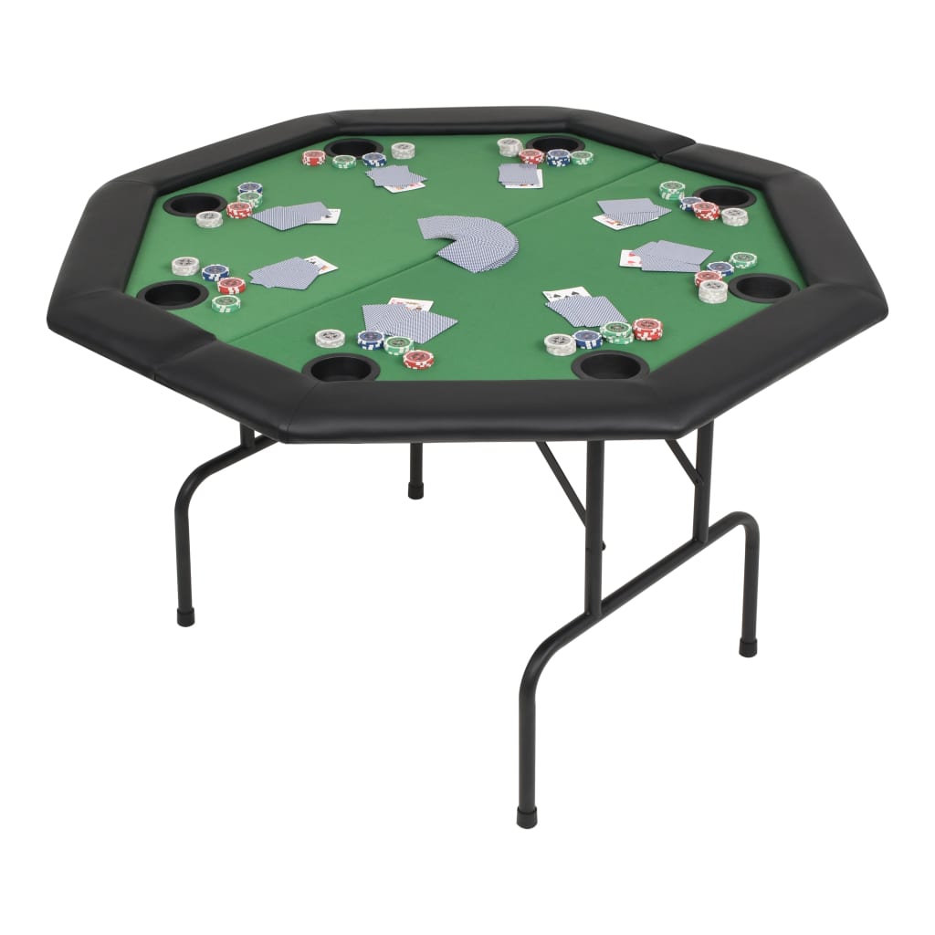 Player Folding Poker Table Fold Oval Green 80210