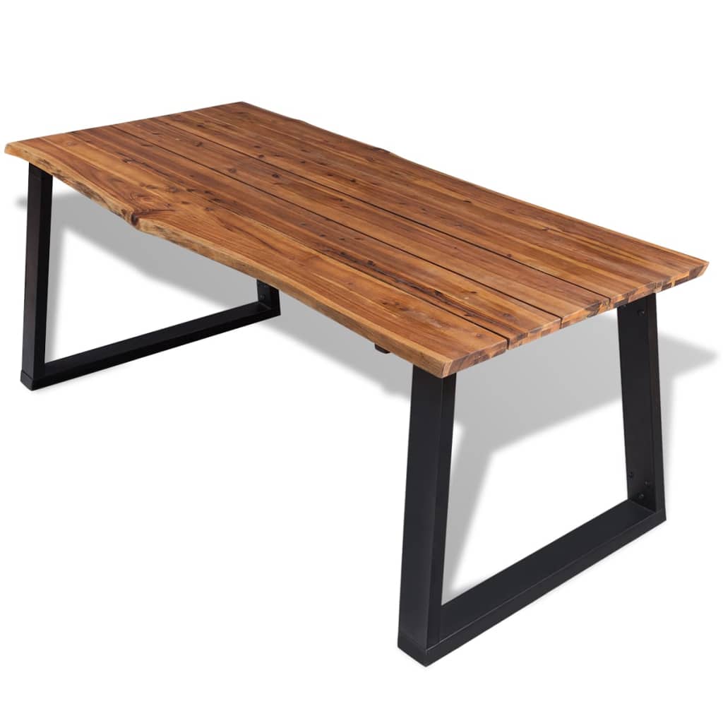 Dining Table Solid Acacia Wood Brown 245685