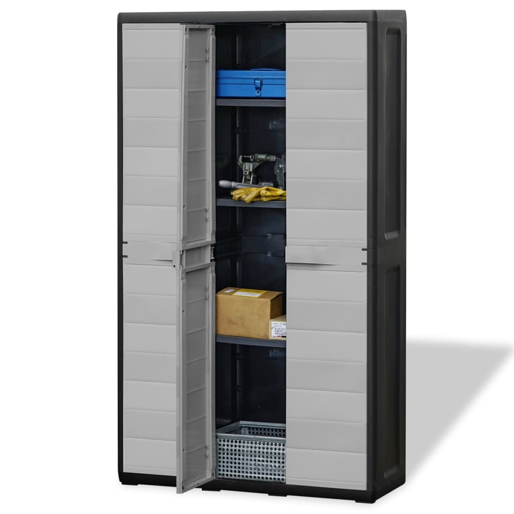 Garden Storage Cabinet With Shelves Black 43700