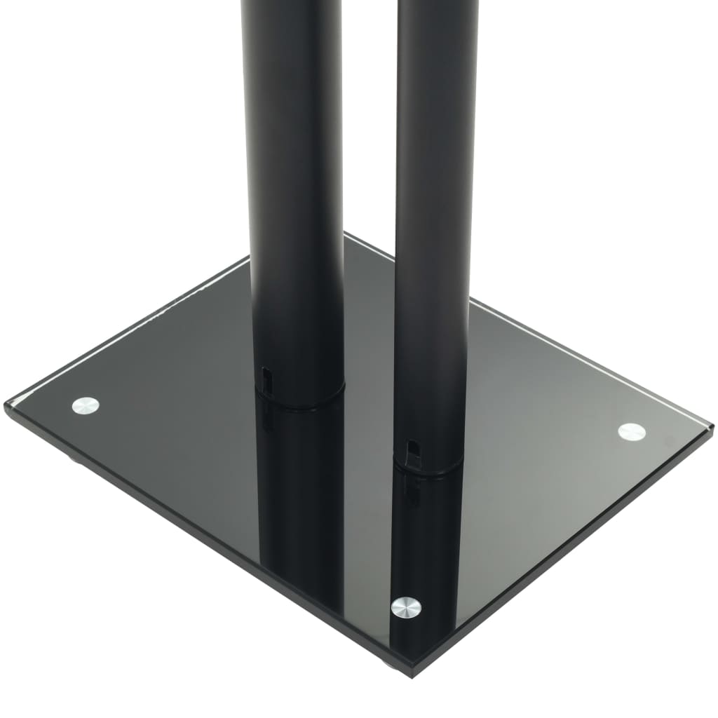 Speaker Stands Tempered Glass Pillars Design Black 50673