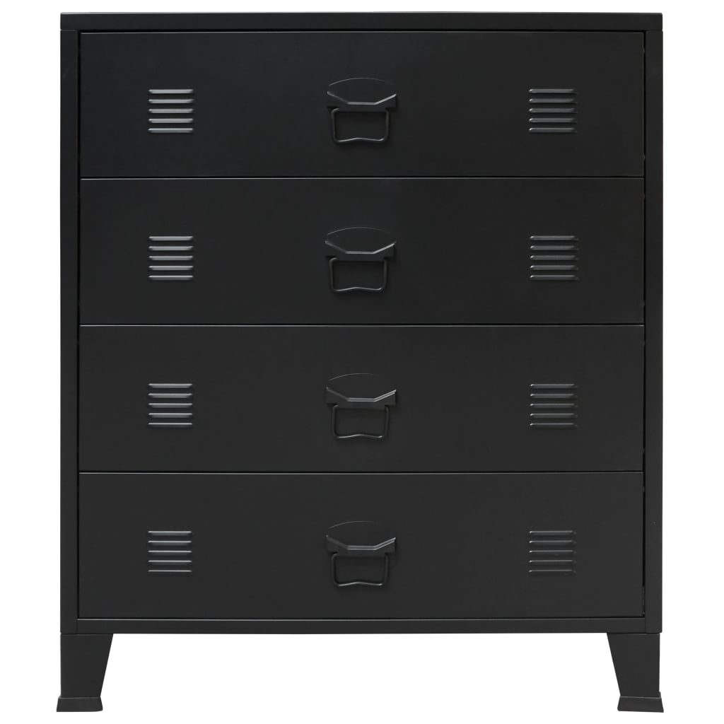 Chest Of Drawers Metal Industrial Style Black 245963