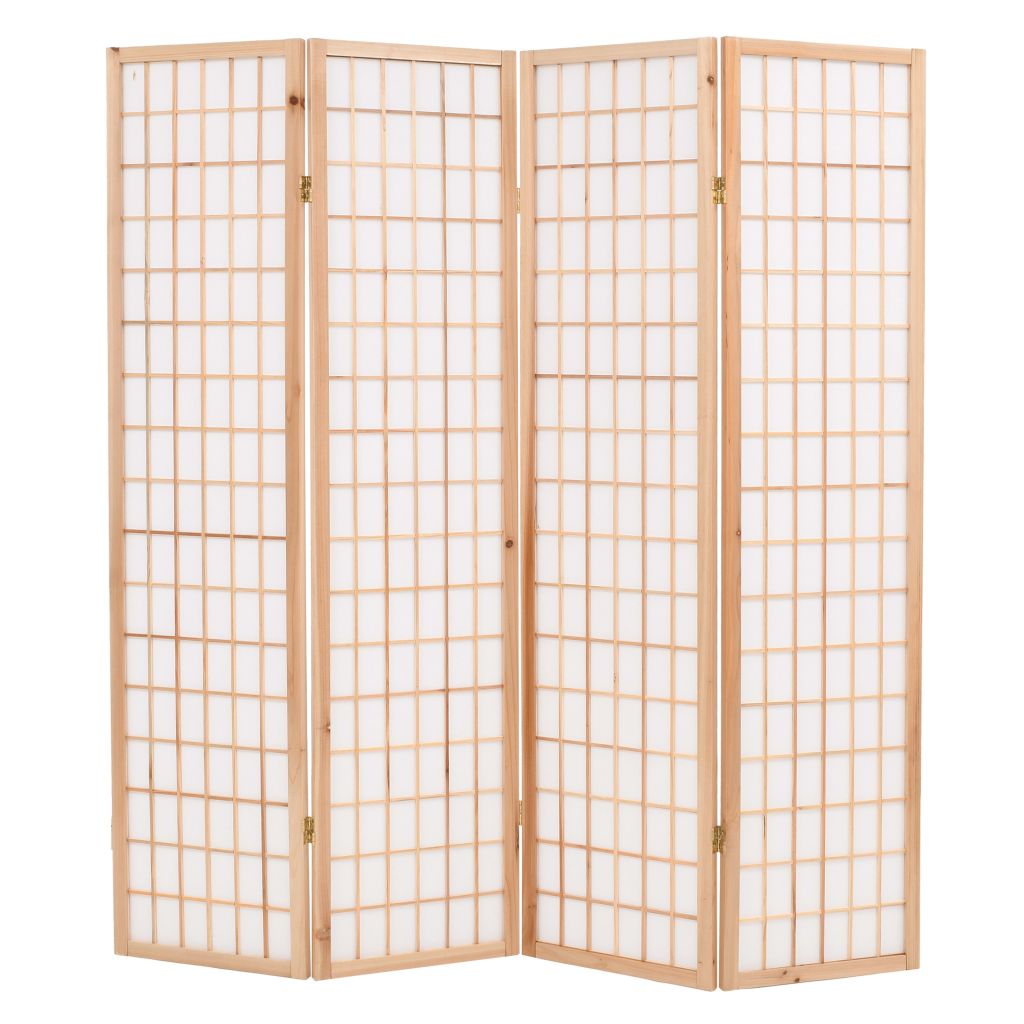 Folding Panel Room Divider Japanese Style Black 245900