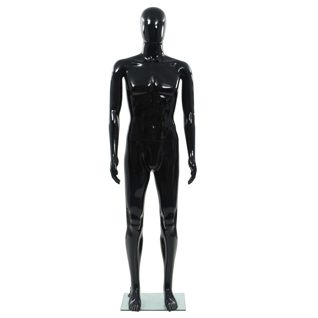 Full Body Male Mannequin With Glass Base Glossy Whit 142926