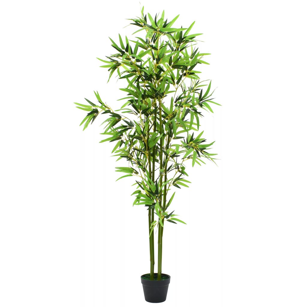 Artificial Bamboo Plant With Pot Green 245942