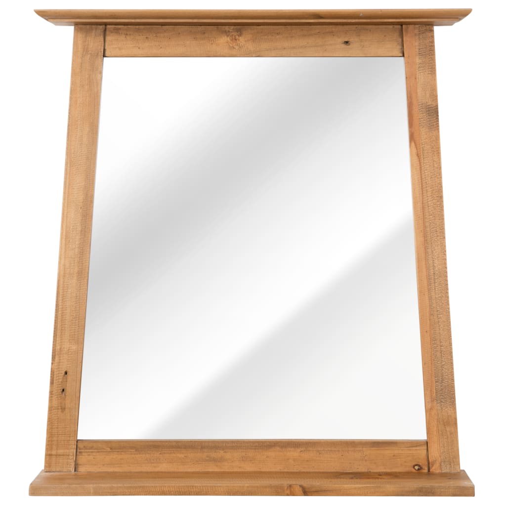 Bathroom Mirror Solid Recycled Pine Brown 246038