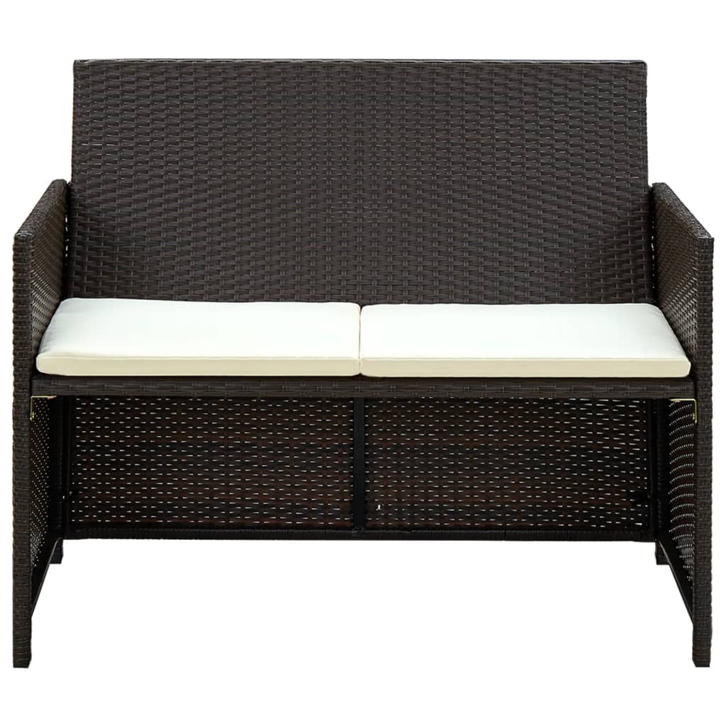 Seater Patio Sofa With Cushions Poly Rattan Black 43910