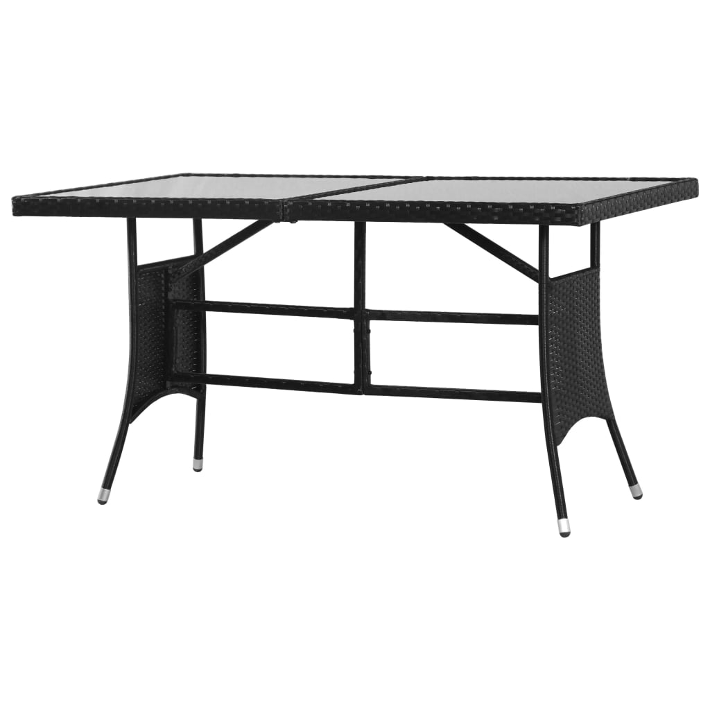 Patio Table Poly Rattan Black 43930