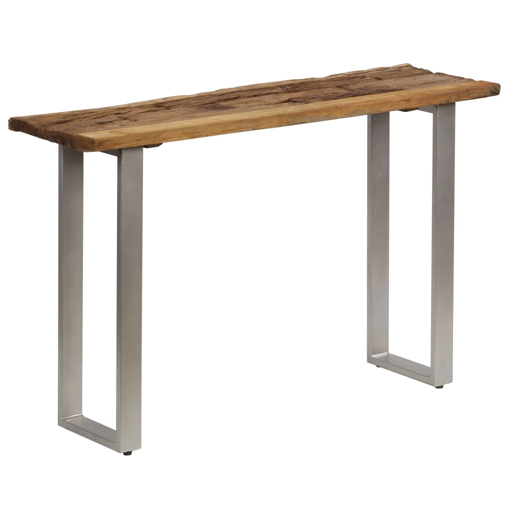 Console Reclaimed Wood And Steel Brown 246290