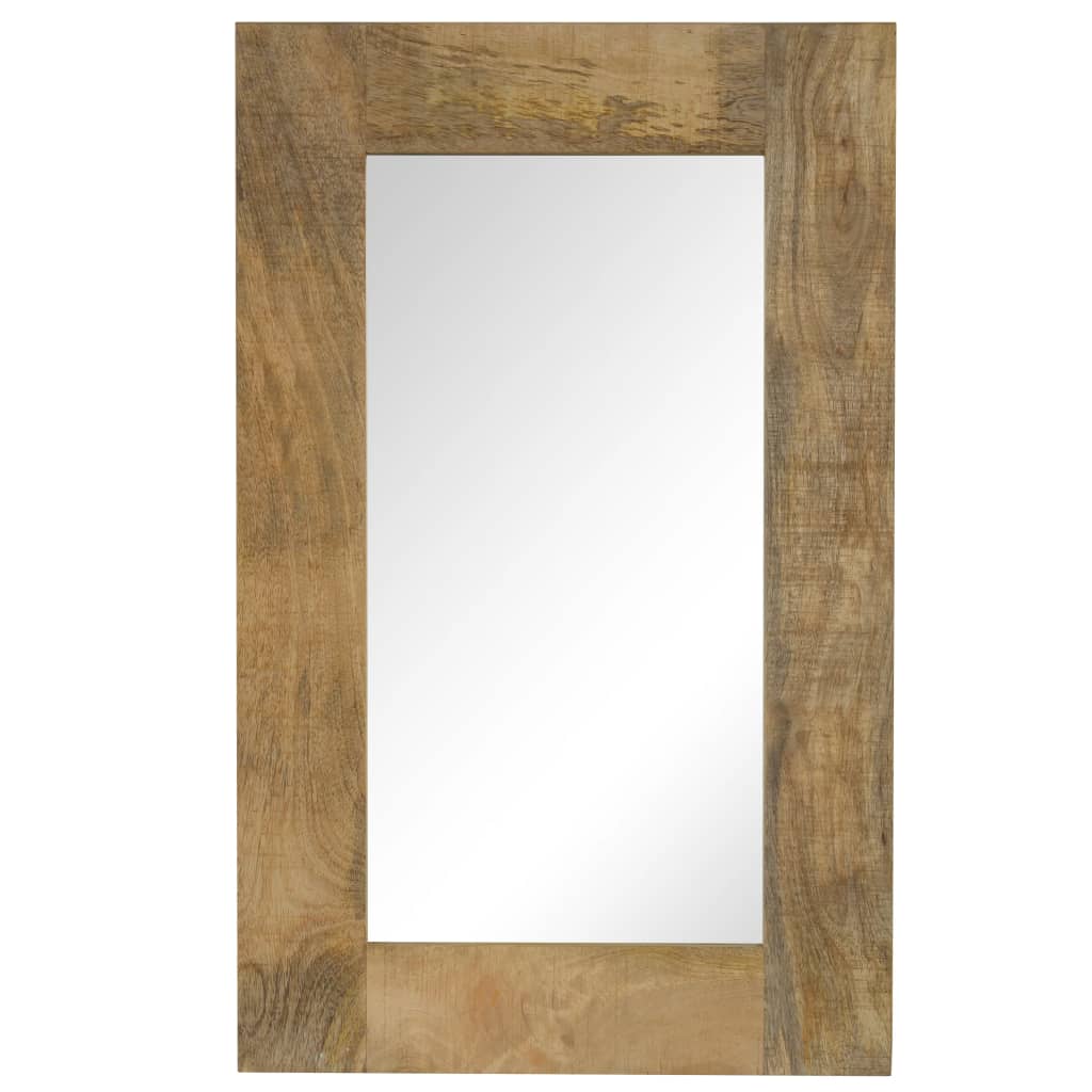 Mirror Solid Mango Wood Brown 246301