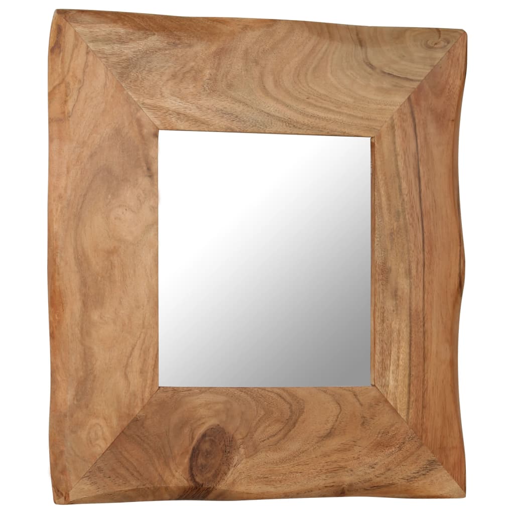 Cosmetic Mirror Solid Acacia Wood Brown 246267