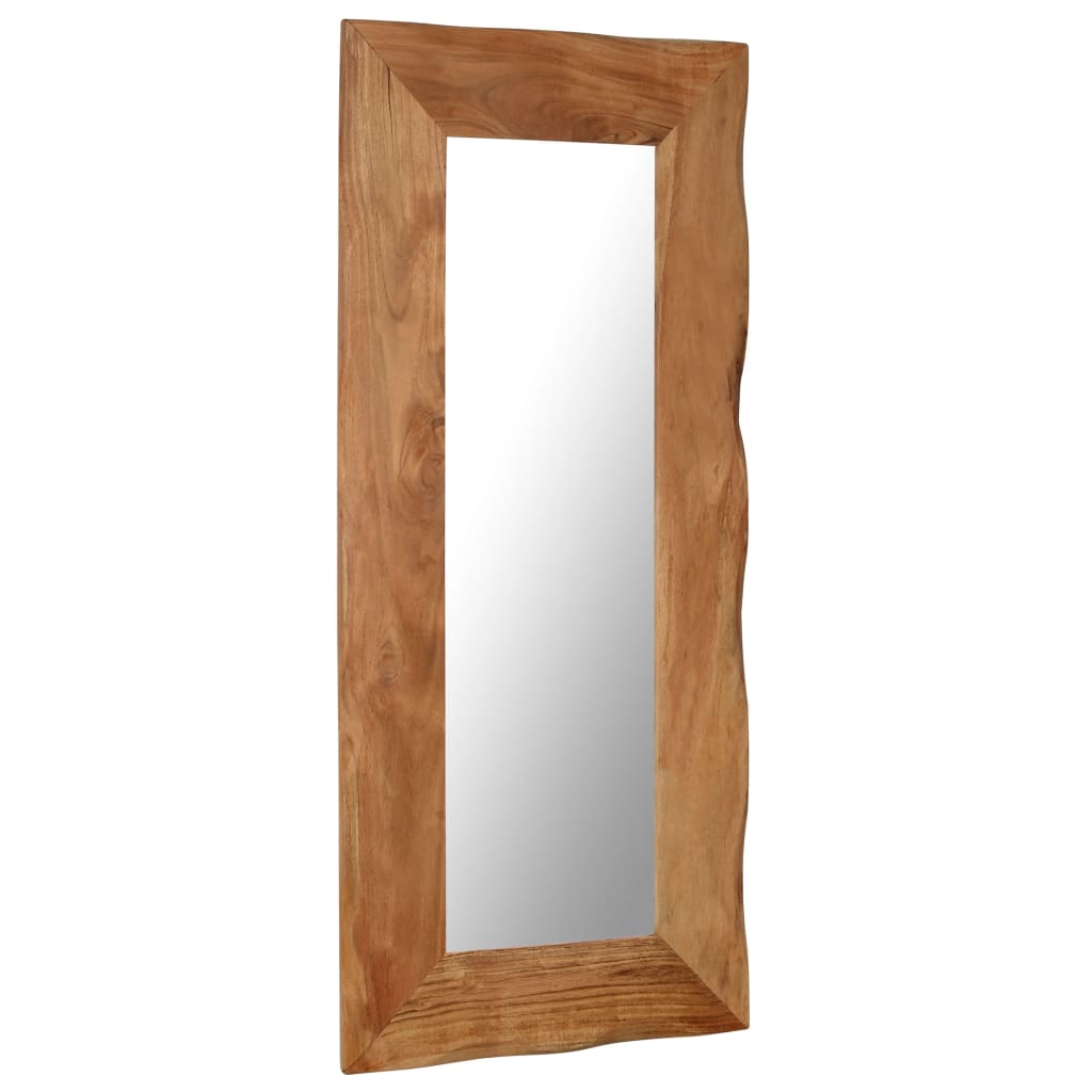 Cosmetic Mirror Solid Acacia Wood Brown 246267