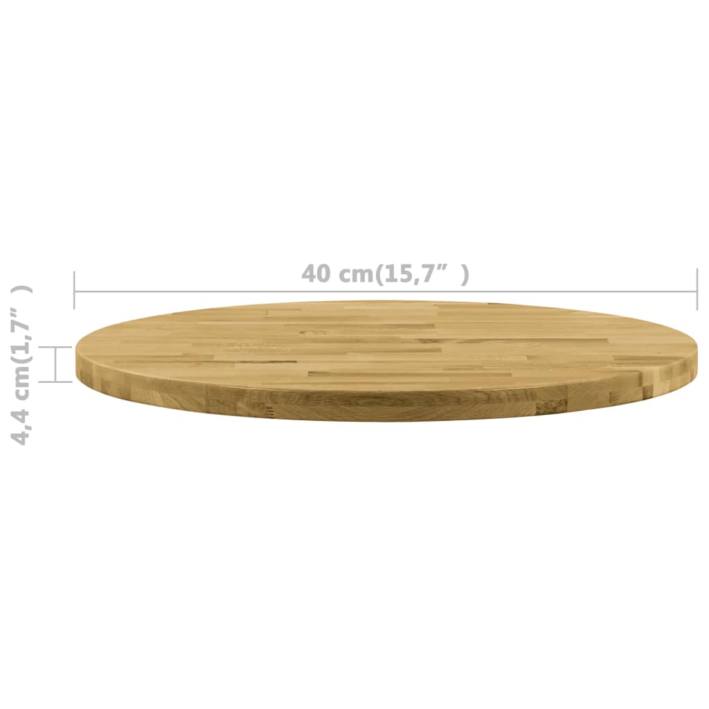 Table Top Solid Oak Wood Rectangular Brown 245991